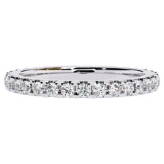 7/10 Ctw Round Diamond Ring, Full Eternity Band, 14K Solid Gold, SI GH