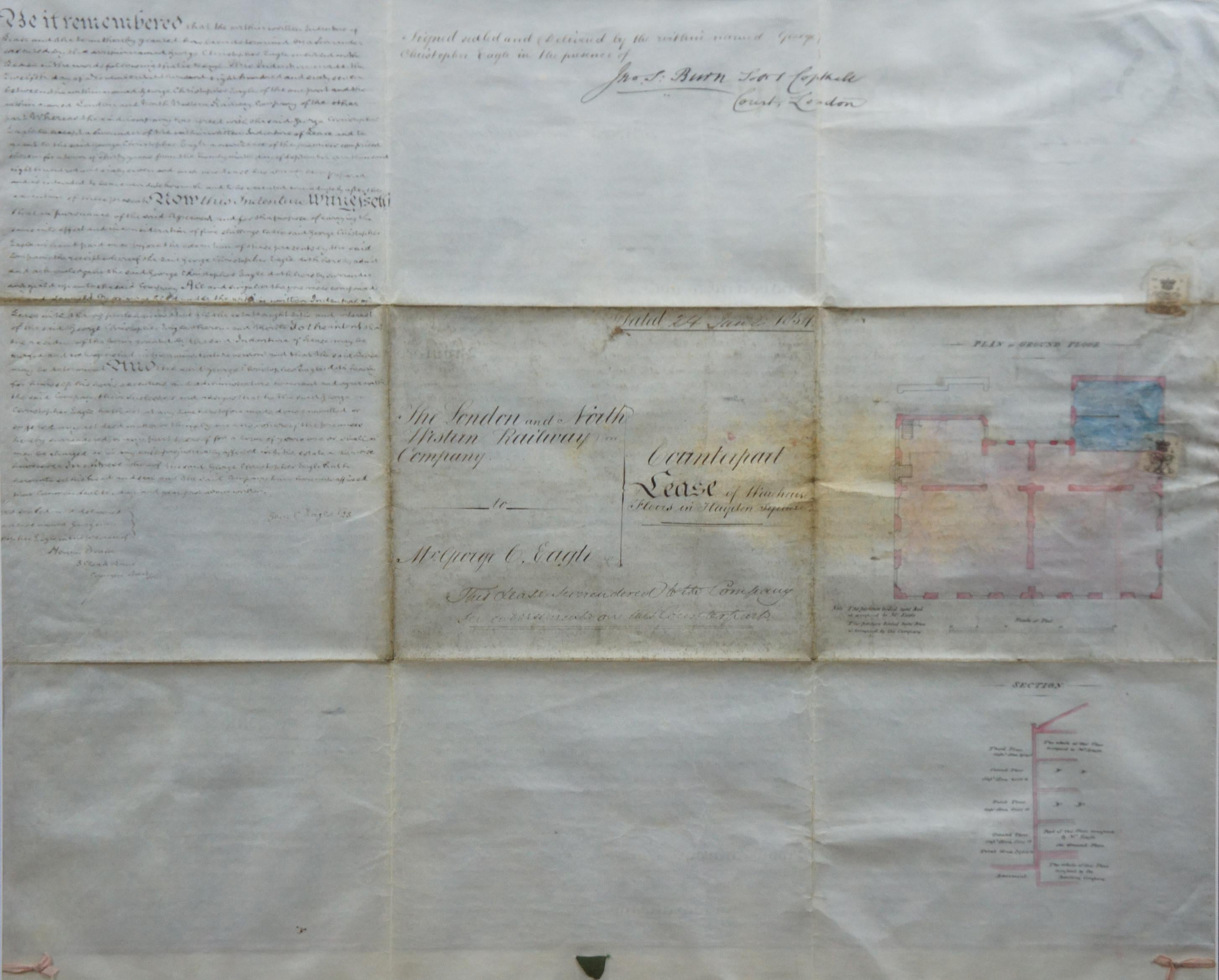 7'19th Century British Real Estate Land Indentures Lease Documents 1867 Gerahmt im Angebot 4