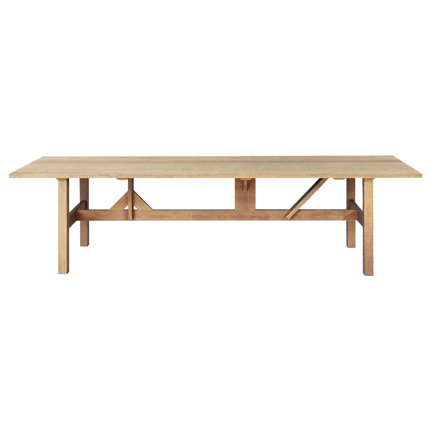 Table de salle à manger en bois massif pour l'extérieur 7'-2