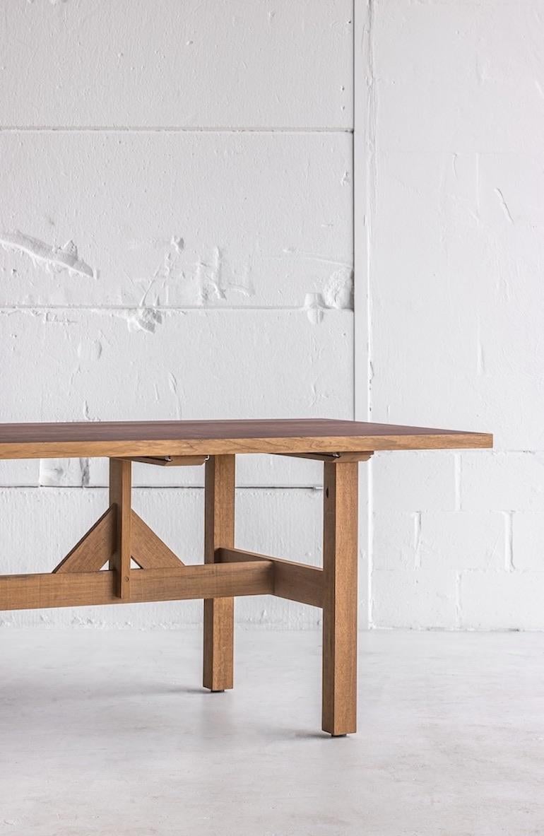 Moderne Table de salle à manger en bois massif pour l'extérieur 7'-2