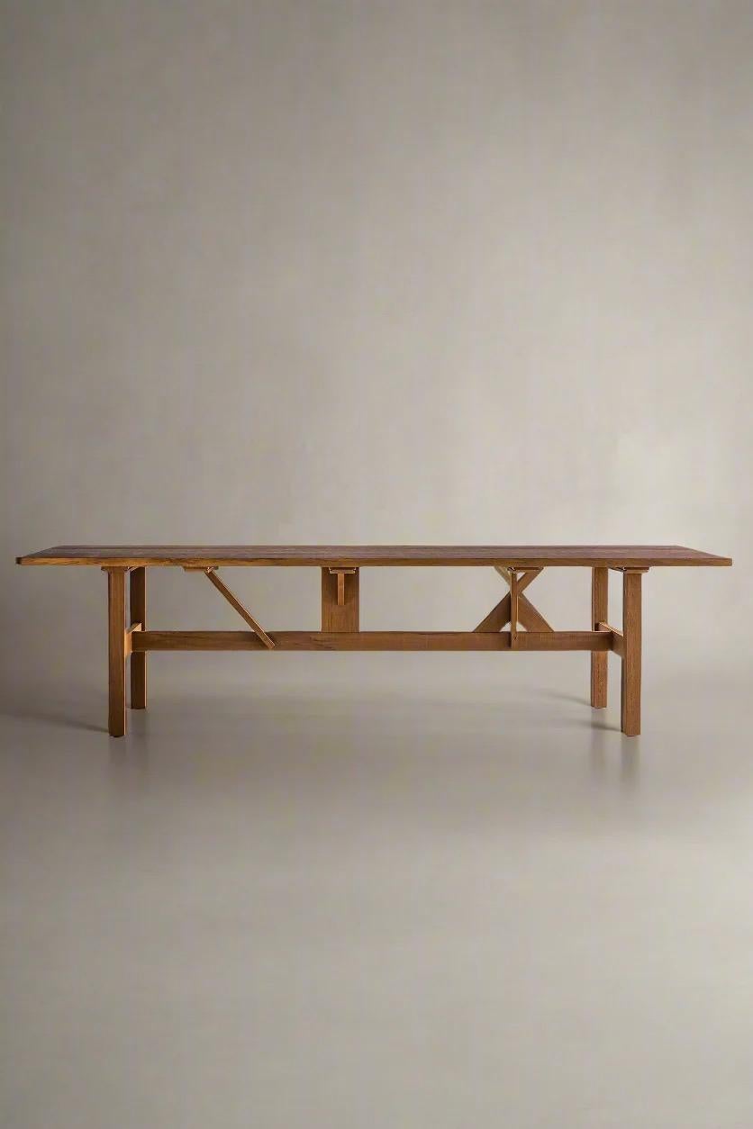 Table de salle à manger en bois massif pour l'extérieur 7'-2