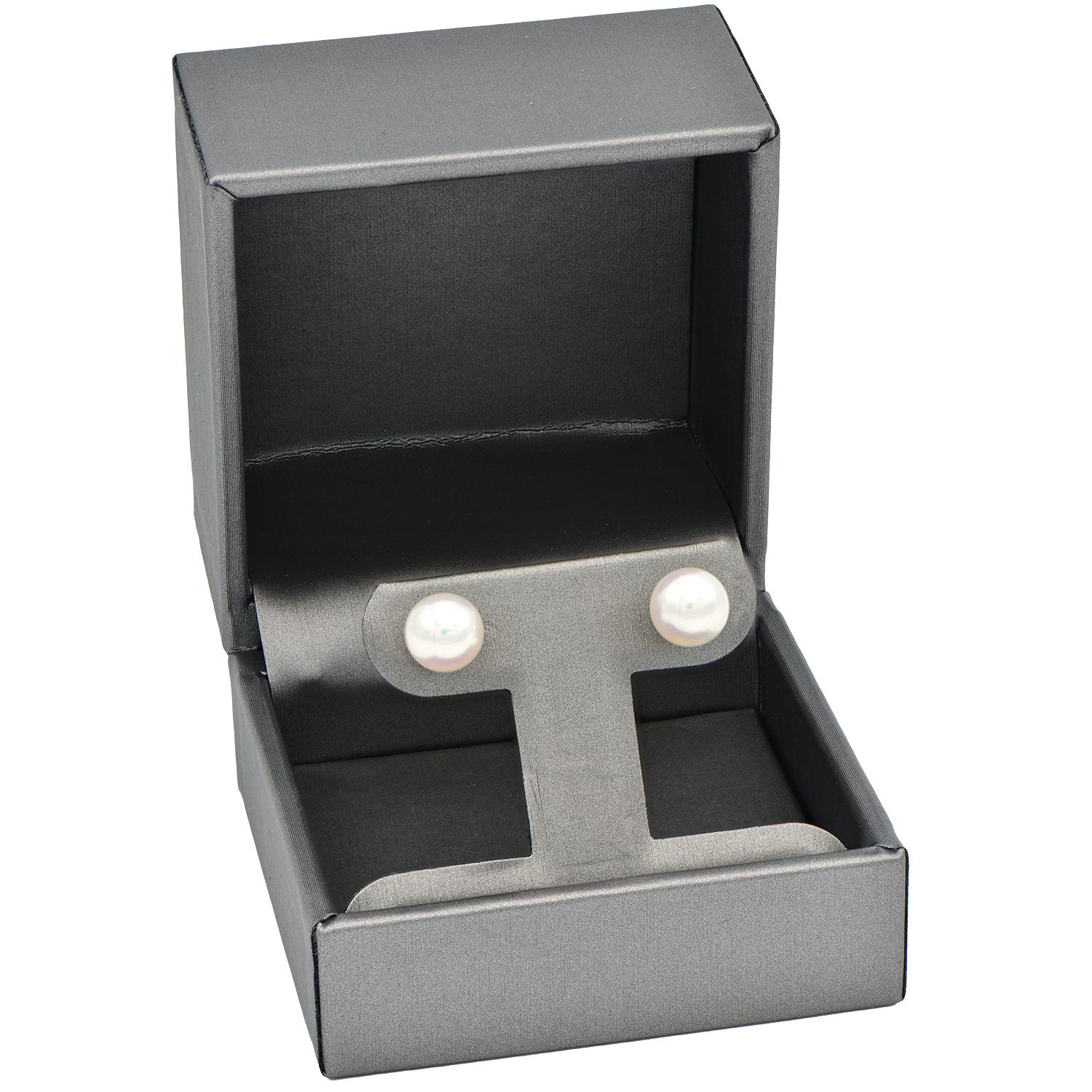 Contemporary 7-7.5mm Cultured Pearl Stud Earrings with 14 Karat White Gold Posts and Backs For Sale