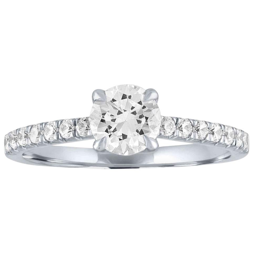 7/8 Carat TW Diamond Engagement Ring For Sale