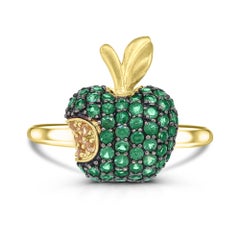 7/8 ct. Tsavorite and Yellow Sapphire Berry Ring in 14K Yellow Gold
