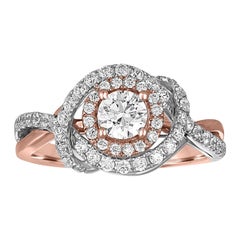 7/8 Carat Total Weight Diamond Two-Tone Eng Ring