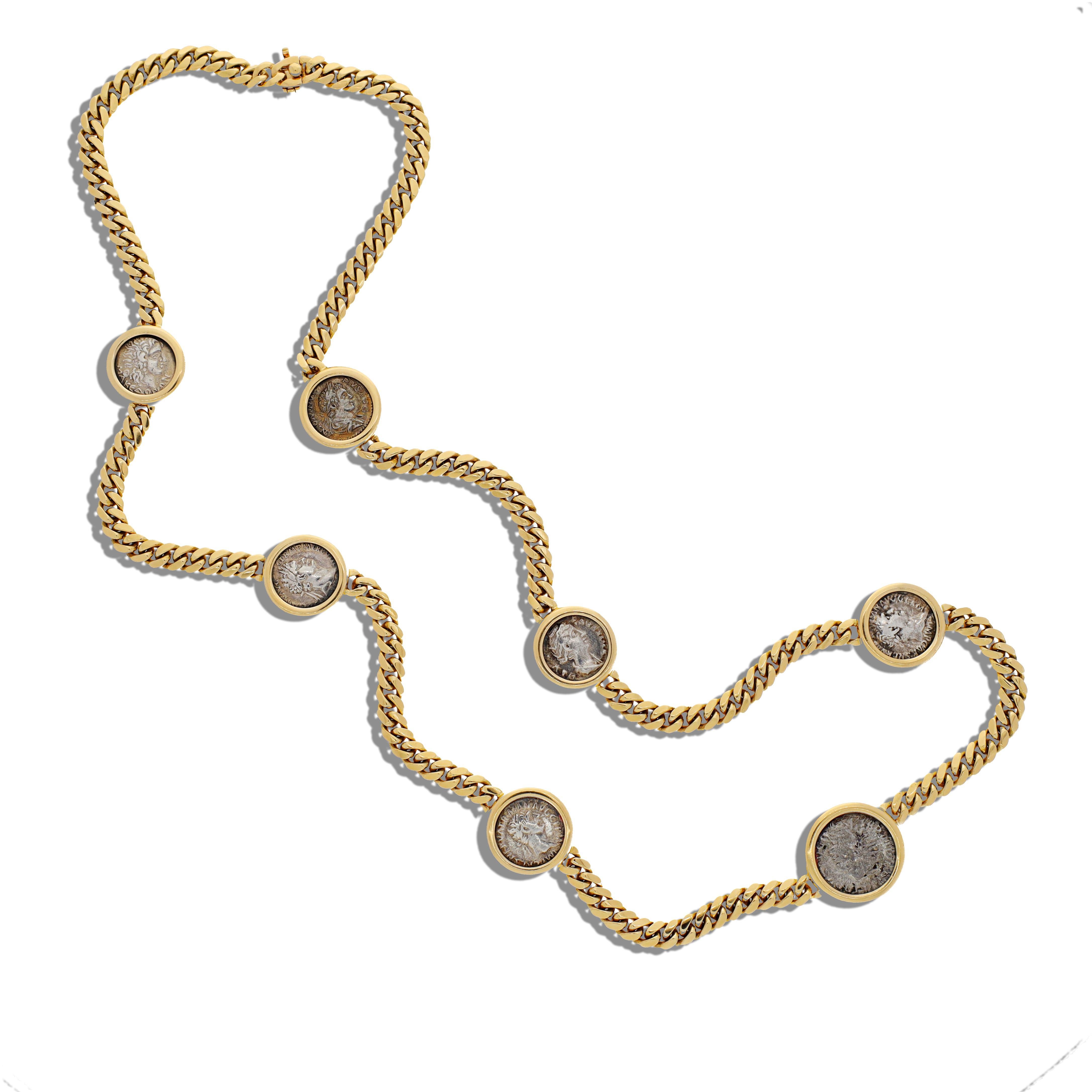 Collier Monete de 7 pièces anciennes en vente 3