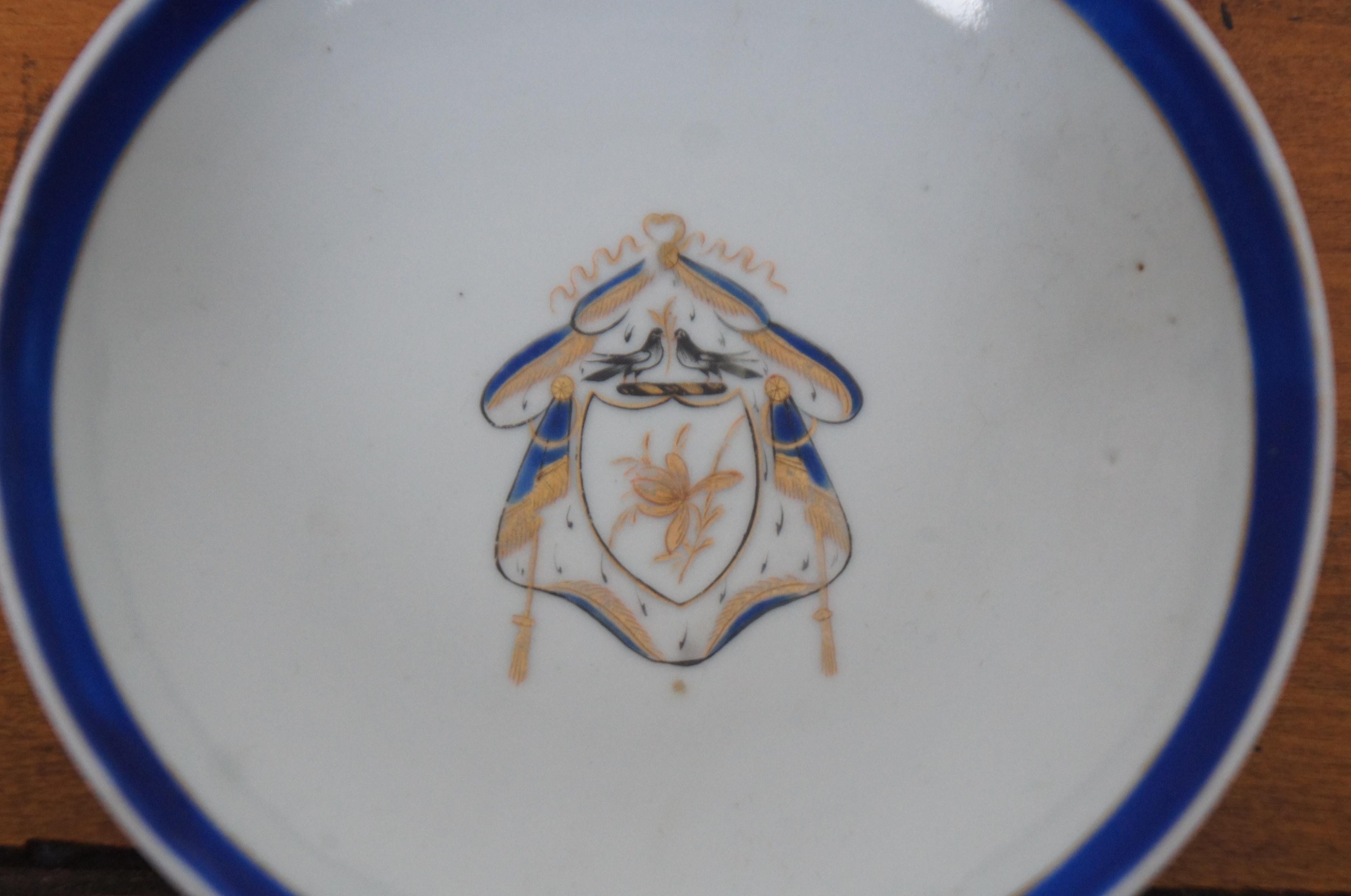 7 Antique 18th Century Chinese Export Qianlong Armorial Federal Porcelain China For Sale 7
