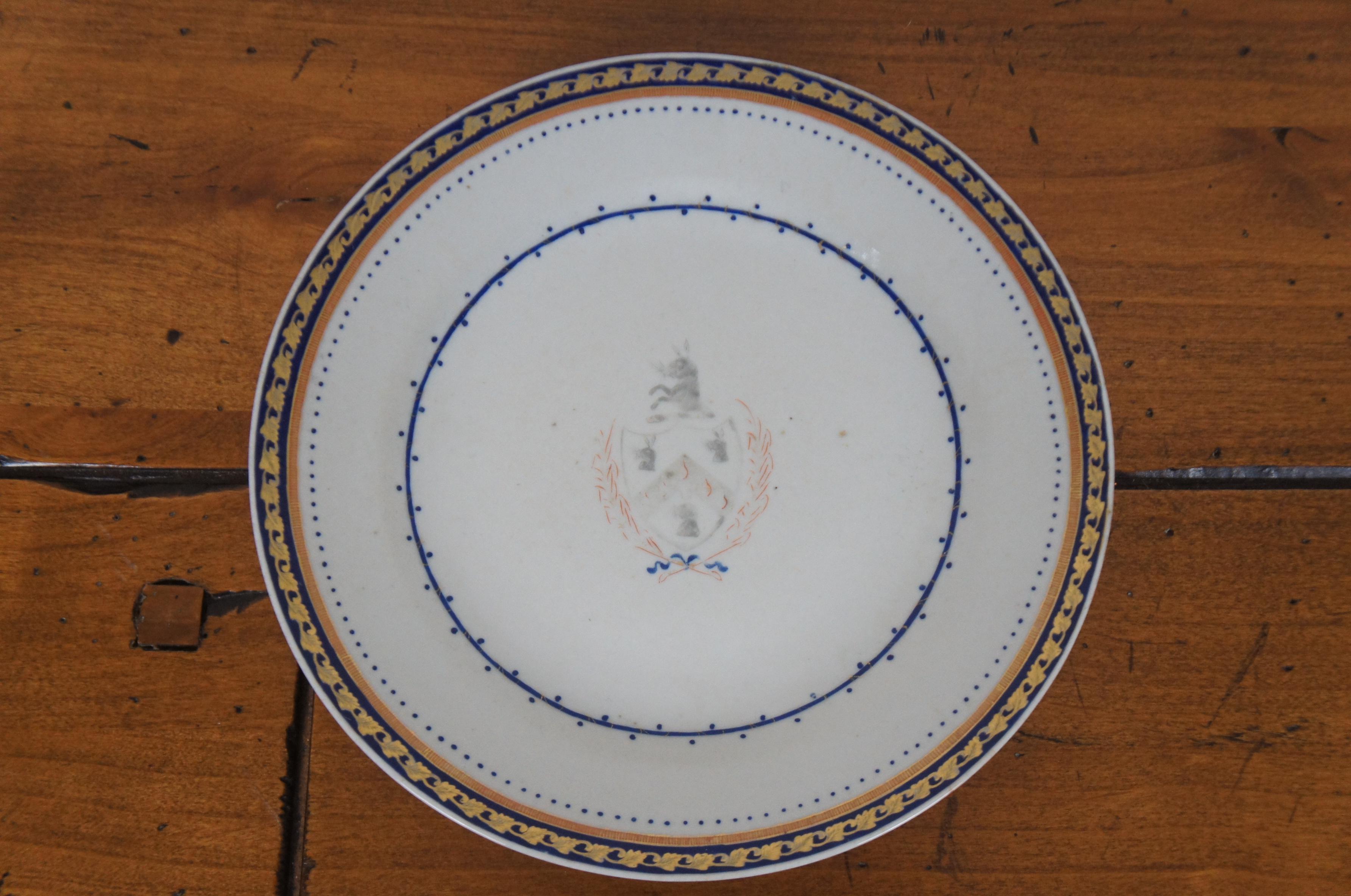 7 Antique 18th Century Chinese Export Qianlong Armorial Federal Porcelain China For Sale 5