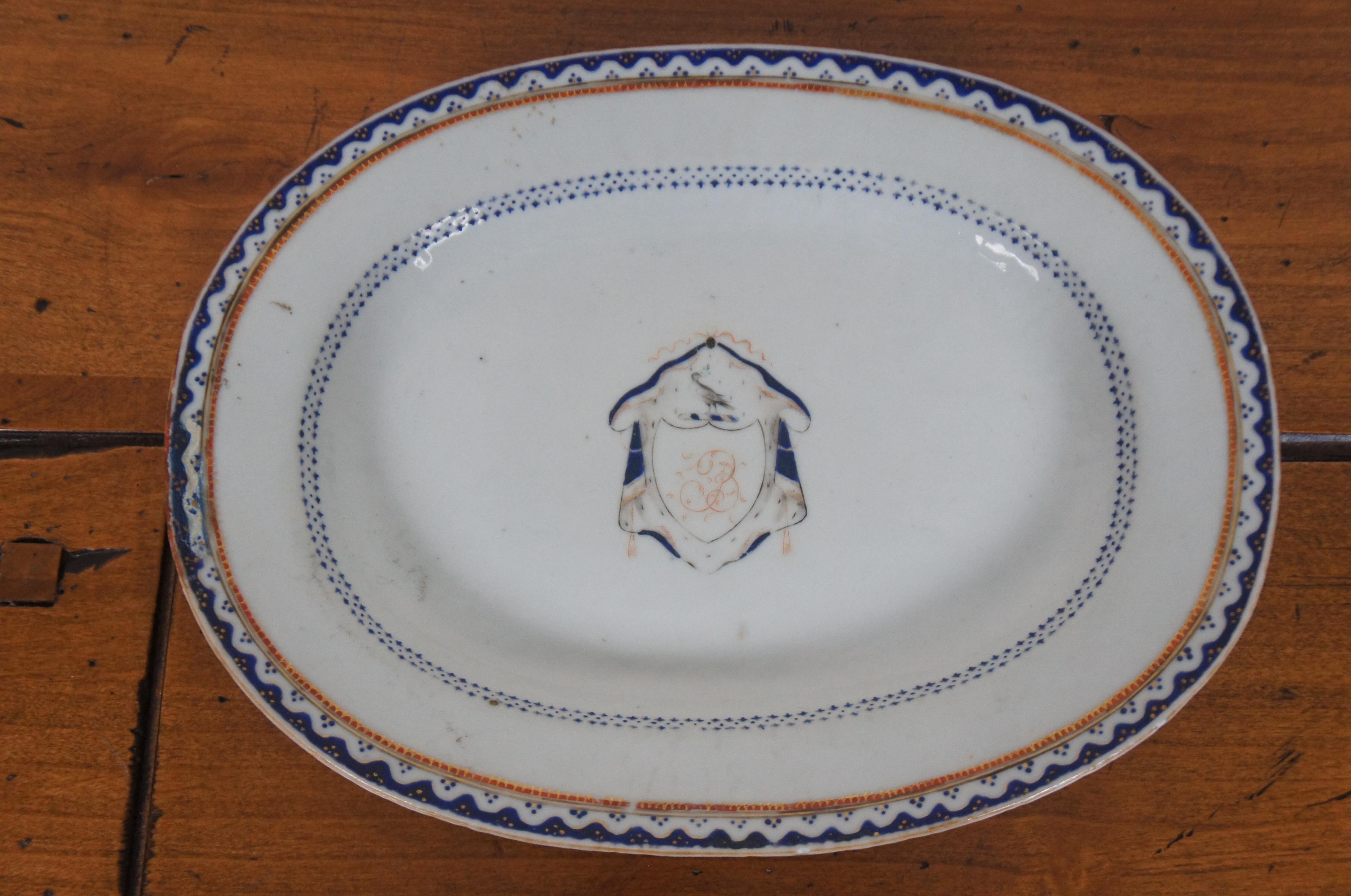 7 Antique 18th Century Chinese Export Qianlong Armorial Federal Porcelain China For Sale 6
