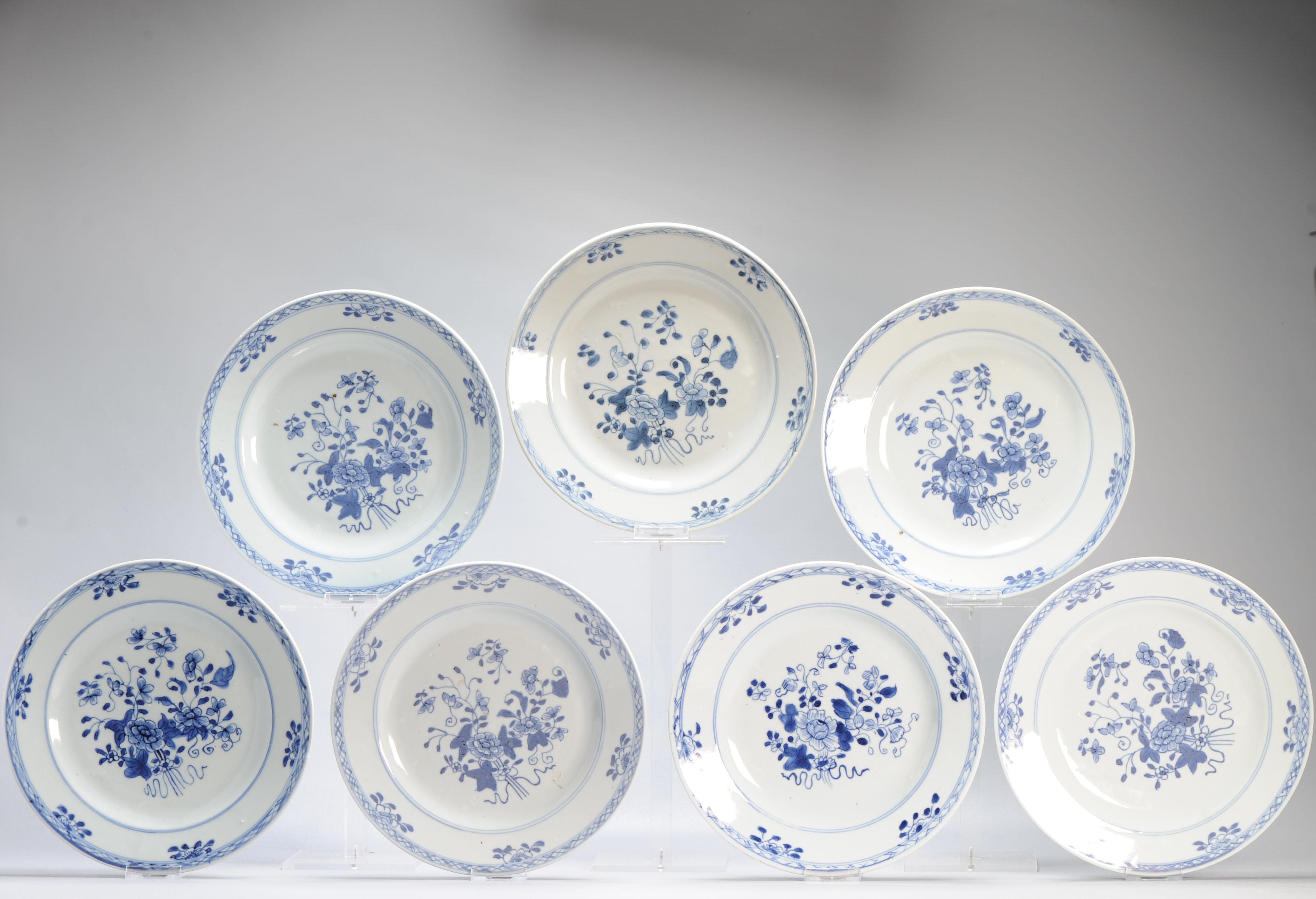 #7 Antikes chinesisches Porzellan 18C Kangxi/Yongzheng Blau-Weiß-Set Essteller aus Porzellan im Angebot 5