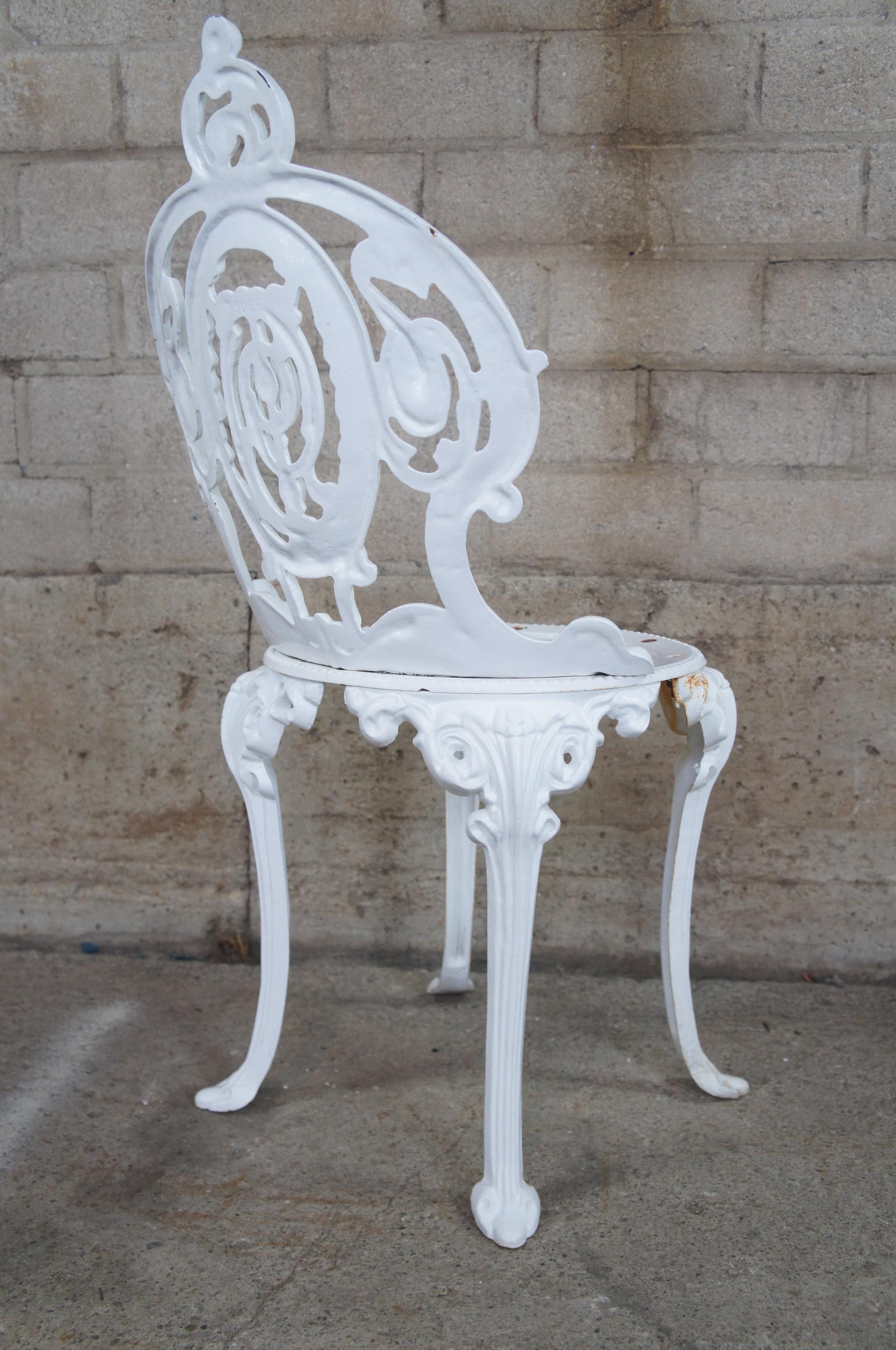 7 Antique French Victorian Cast Iron Patio Chairs Ice Cream Garden Bistro 3