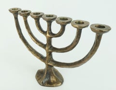 7-armed candlestick 1960s 70s mid century brutalist bronze CANDELABRA