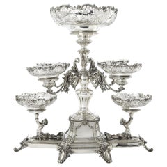 7-Basket Edwardian Silver Centrepiece