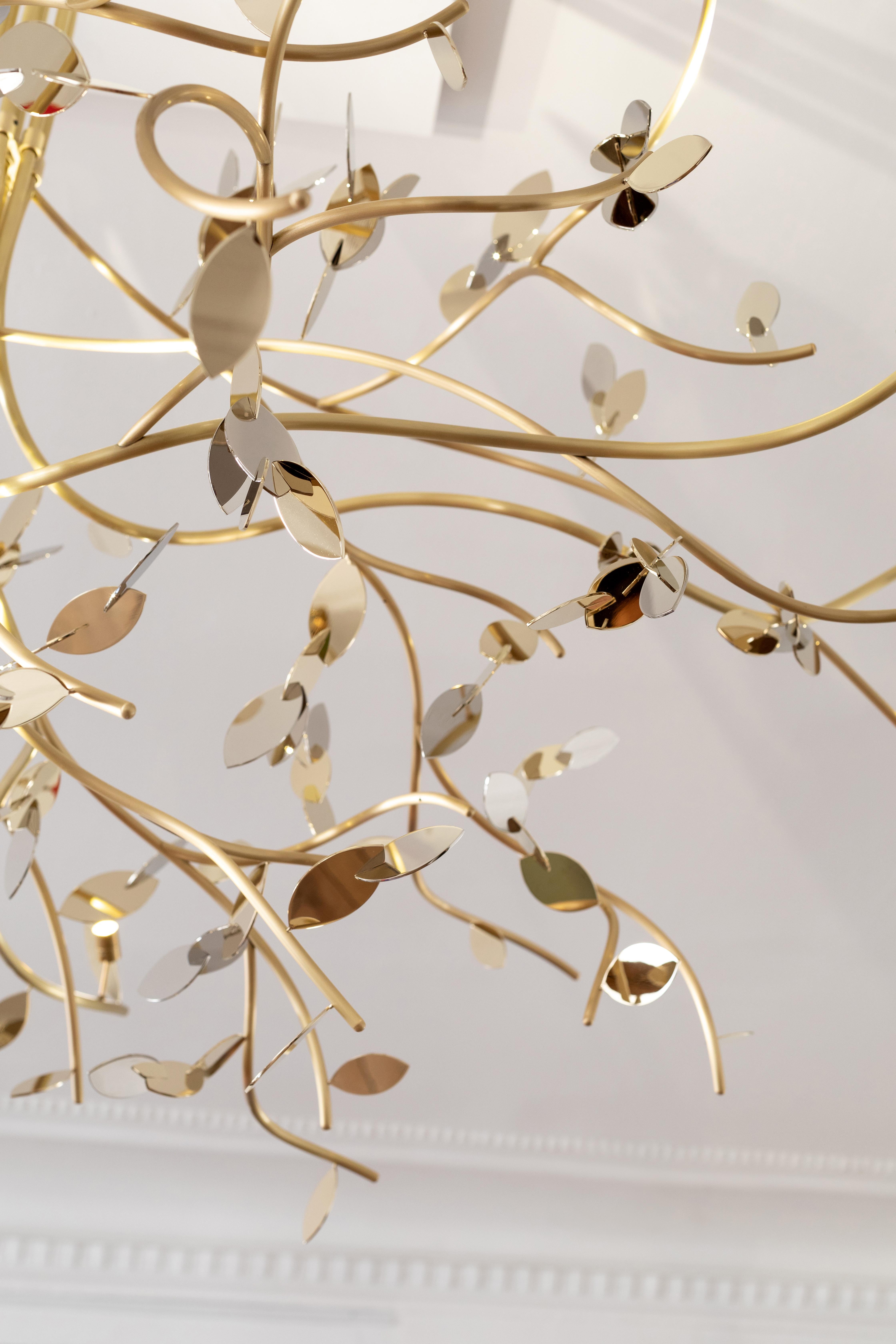 Brass 7 Branches Pendant Light by Mydriaz For Sale
