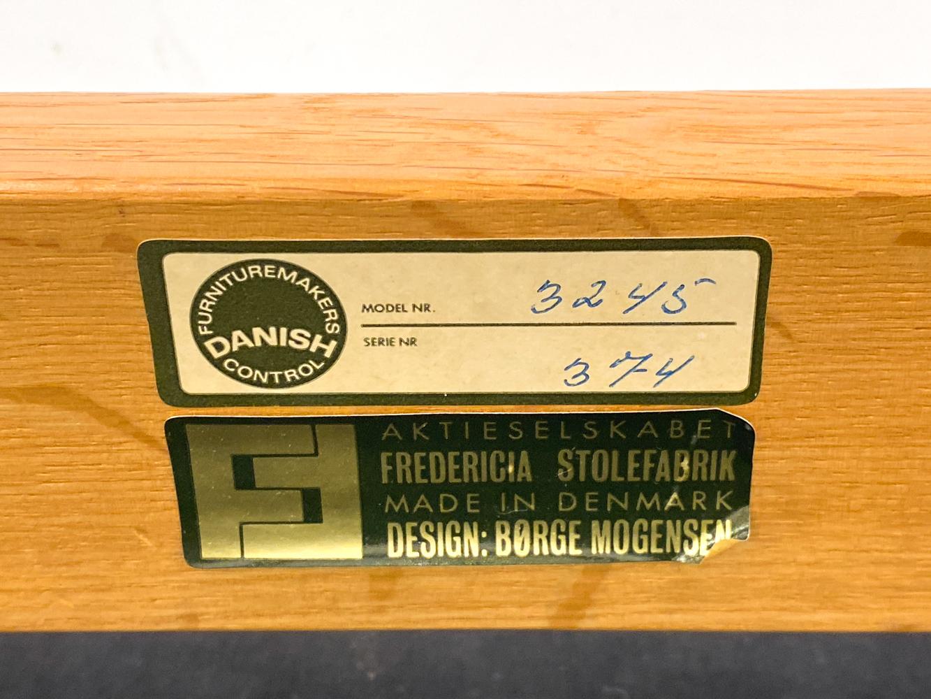 (7) Chaises Børge Mogensen 'Model 3245' pour Fredericia Stolefabrik, Danemark en vente 13