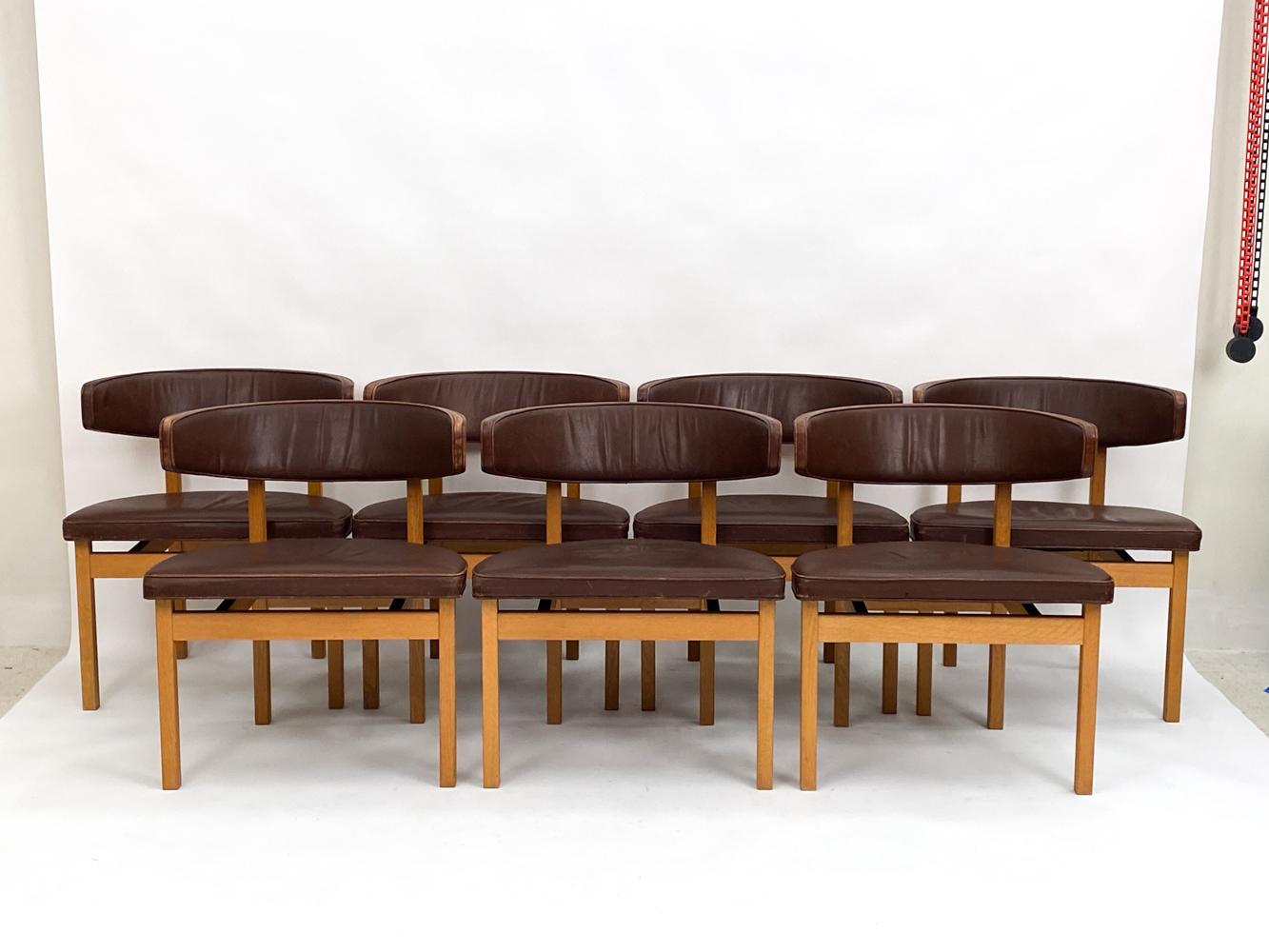 Scandinavian Modern (7) Børge Mogensen 'Model 3245' Chairs for Fredericia Stolefabrik, Denmark For Sale