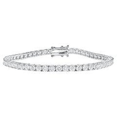 7 Carat 14k White Gold Natural Diamond Tennis Bracelet