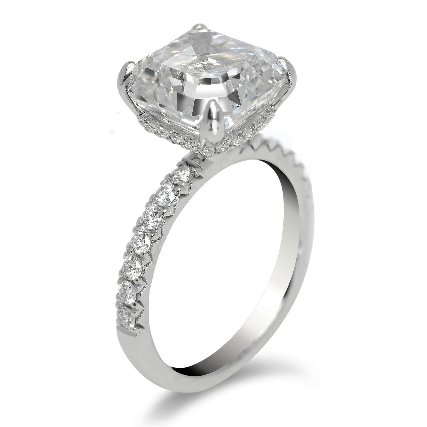 7 carat asscher cut diamond ring
