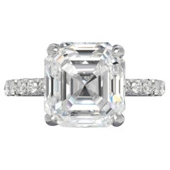 7 Carat Asscher Cut Diamond Engagement Ring GIA Certified G VVS1