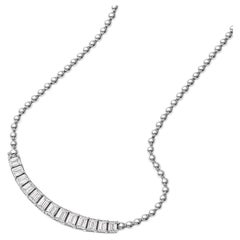 7 Carat Baguette 18K Round Chain Statement Necklace