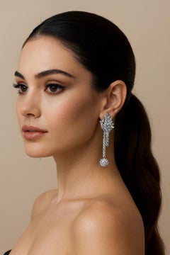 7 Carat Chandelier Gold Diamond Earrings