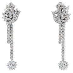 7 Carat Chandelier Gold Diamond Earrings