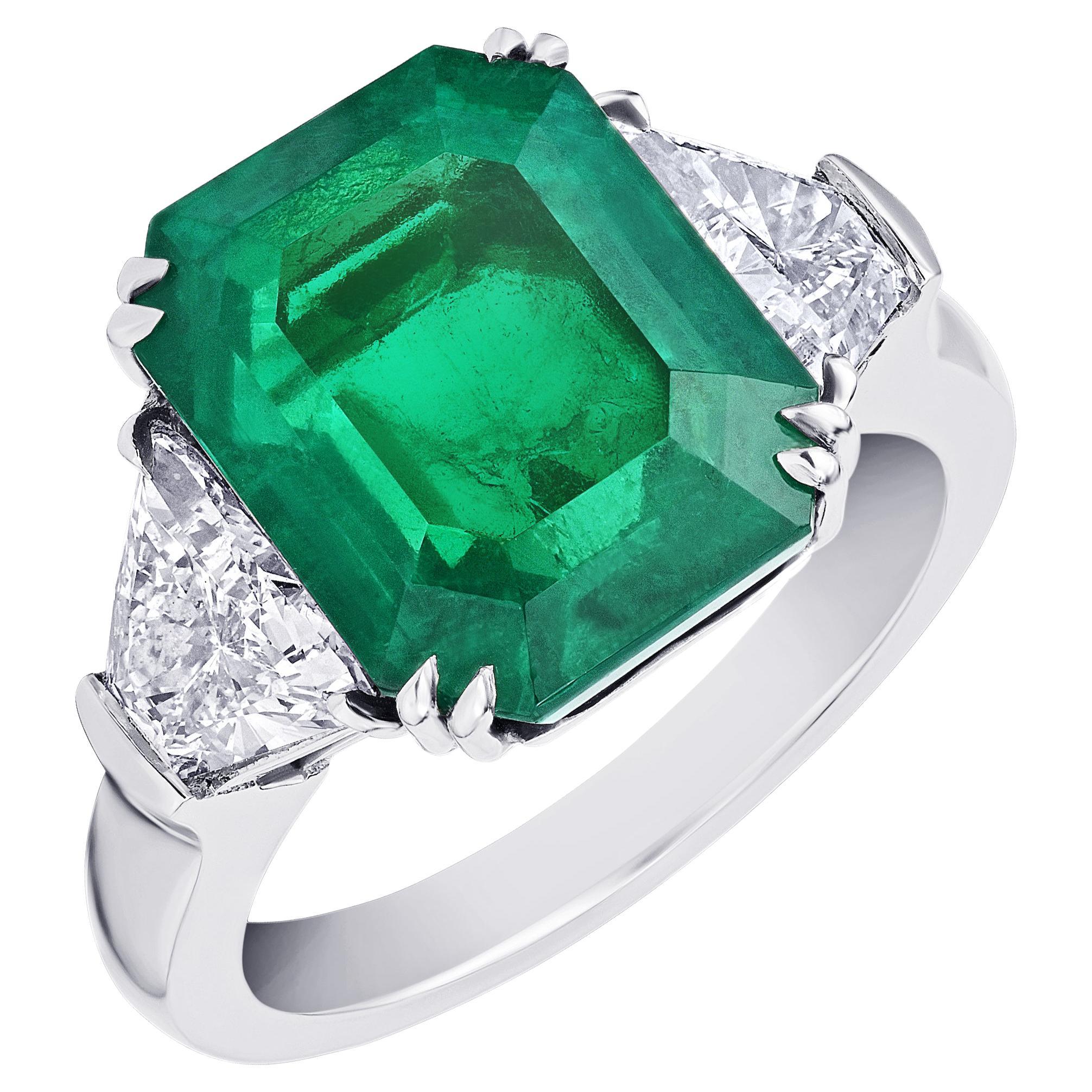 7 Carat Colombian Emerald Diamond Engagement Ring