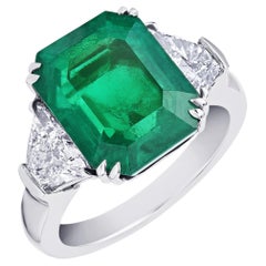 7 Carat Colombian Emerald Diamond Engagement Ring