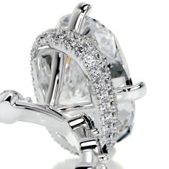 7 Carat Cushion Statement Brilliant White / D color VVS 14K White Gold