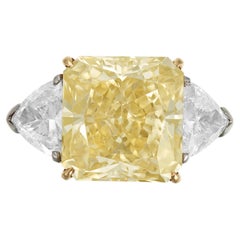 7 Carat Cushion Statement Fancy Yellow -Collector’s Treasure Diamond Ring