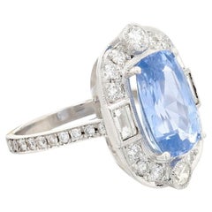 7 Carat Cushion Statement Royal Blue Sapphire 14K Gold Signature Sophistication