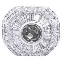 7 Karat Designer Semi Mount Herrenring aus 18 Karat Weißgold