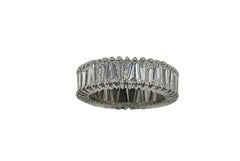 7 Carat Tapered Baguette Zig Zag Diamond and Platinum Eternity Band