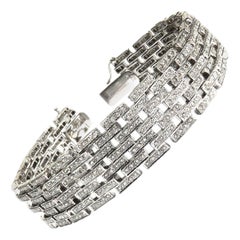 7 Carat Diamond Bracelet in 18 Karat White Gold