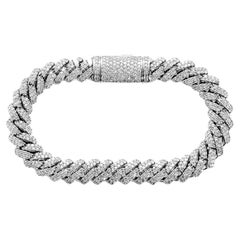 Used 7 Carat Diamond Cuban Link Chain Bracelet Certified