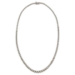 7 Carat Diamond Graduated Riviera Tennis Necklace 14 Karat White Gold