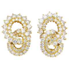 7 Carat Diamond Infinity Clip On Earrings in 18K Gold