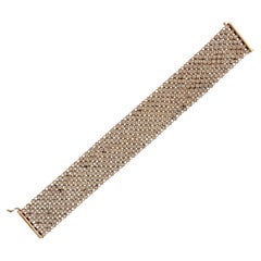 7 Karat Diamant A Link Mesh Flexibles Armband aus 14K Rose Gold