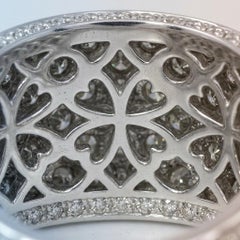 7 Carat Diamond Pavé Wide Band Ring in Platinum