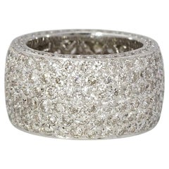 7 Carat Diamond Pavé Wide Band Ring in Platinum
