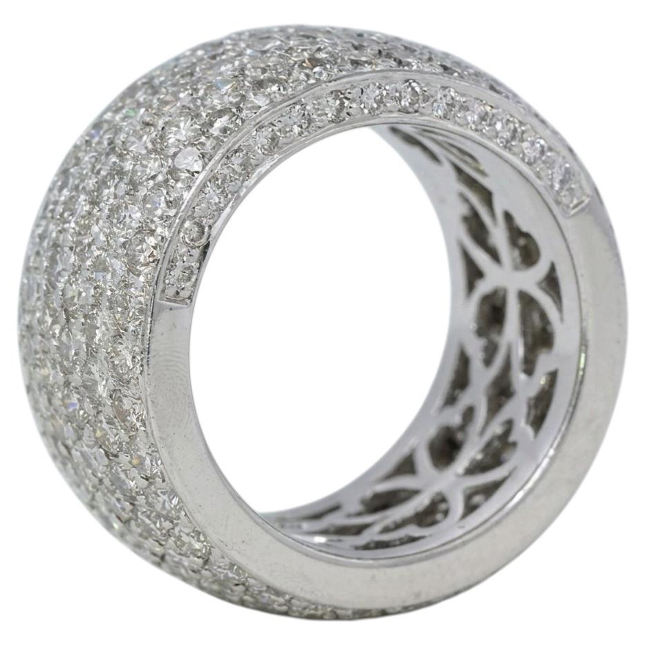 7 Carat Diamond Pave Wide Dome Ring in Platinum