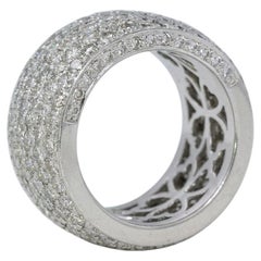 7 Carat Diamond Pave Wide Dome Ring in Platinum