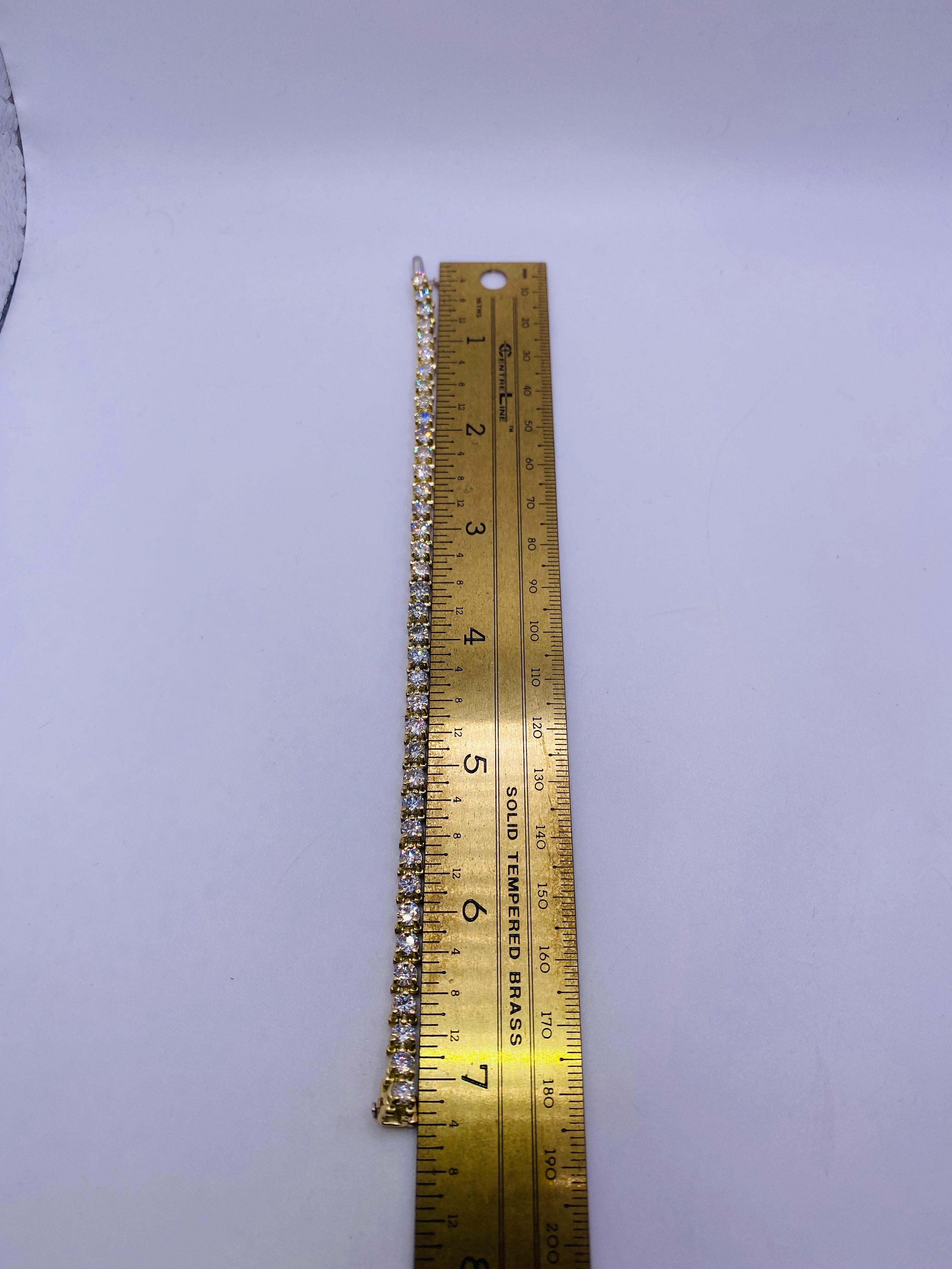7 Carat Diamond Tennis Bracelet In Good Condition In DALLAS, TX