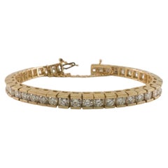 Bracciale tennis con diamanti da 7 carati in oro giallo 14k