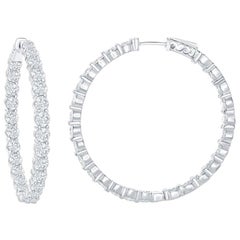 Boucles d'oreilles en or blanc avec diamants de 7 carats