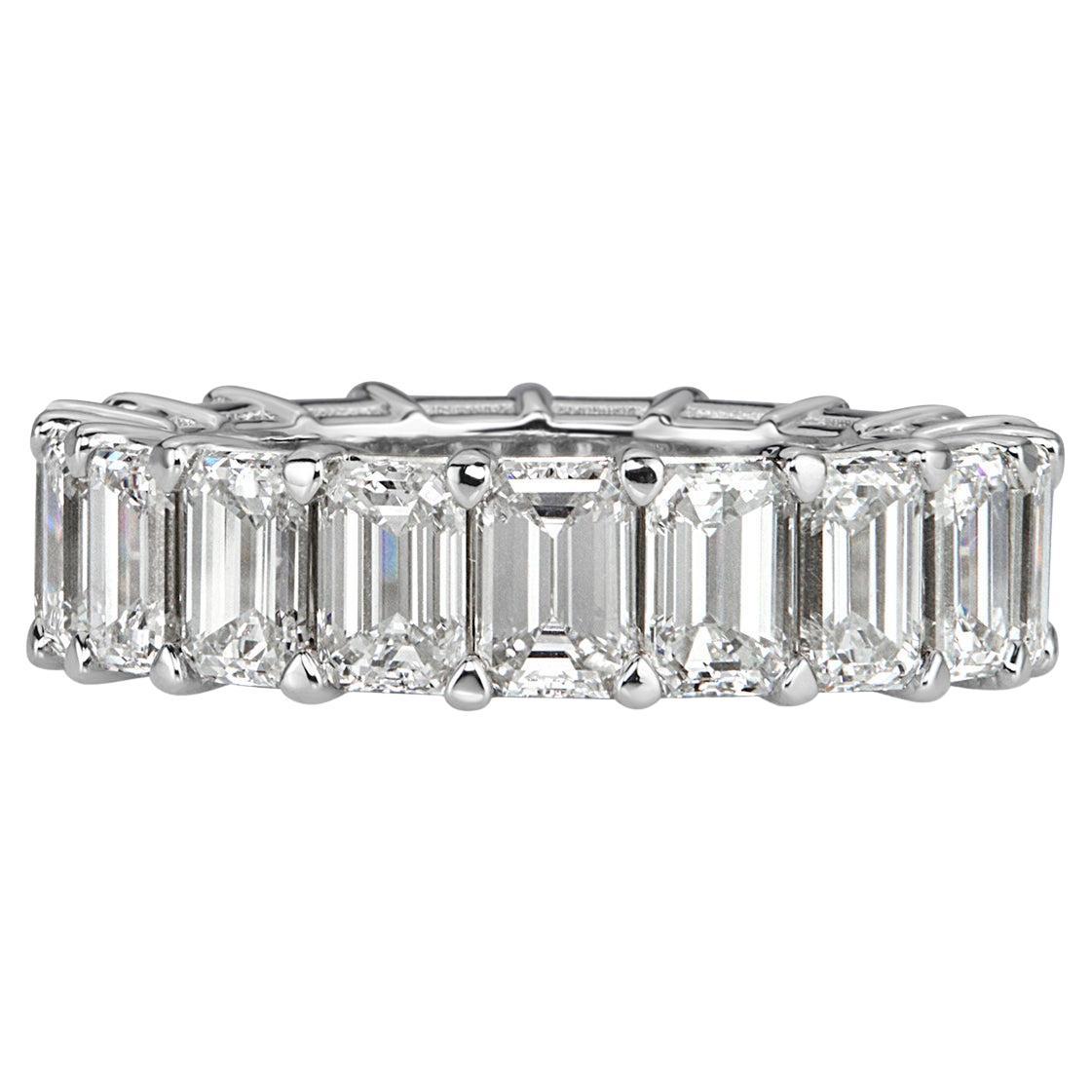 7 Carat Emerald Band 18K Gold Radiant Elegance Heirloom Diamond Ring For Sale