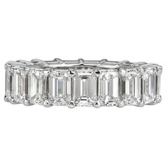 7 Carat Emerald Band 18K Gold Radiant Elegance Heirloom Diamond Ring
