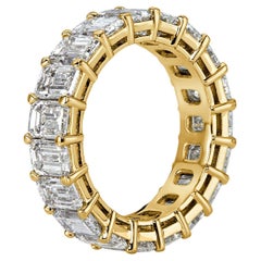 7 Carat Emerald Band 18K White Gold Heirloom-Worthy Glow Eternity Diamond Ring
