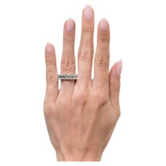7 Carat Emerald Band 18K White Gold Refined Grandeur Signature Diamond Ring