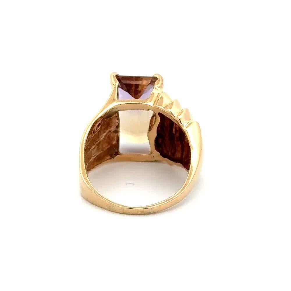 7 Carat Emerald Cut Ametrine Gold Cocktail Ring In Excellent Condition For Sale In Montreal, QC